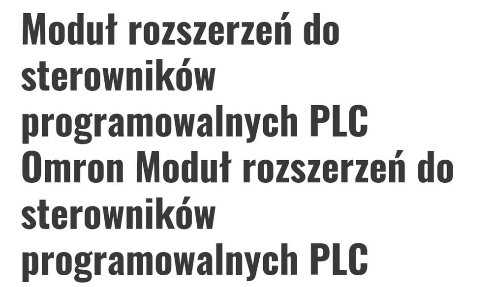 Moduł rozszerzeń PLC firmy Omron