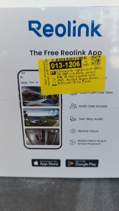Câmara vigilância reolink B310 selada na caixa
