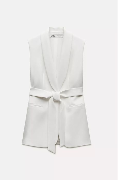 Blaser de gola smoking ZW colletion, cru, tamanho XS