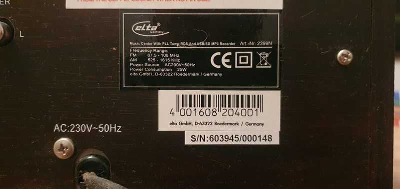 Gramofon Elta 2399N, Radio, USB, CD