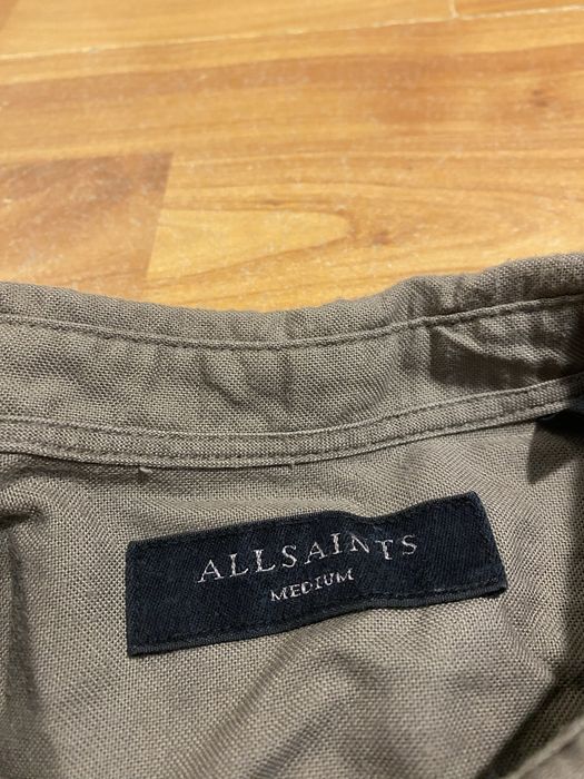 (М) ALLSAINTS рубашка серая сорочка сіра хлопковая хлопок