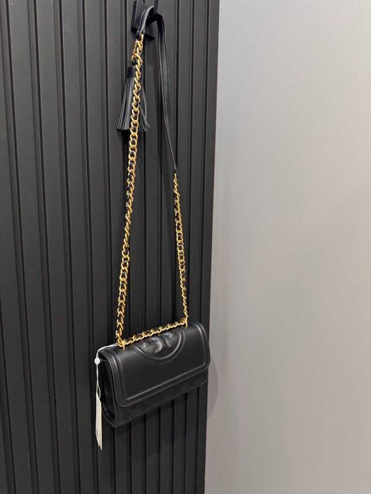 Сумка крос-боді жіноча з натуральної шкіри Tory Burch Чорна (Ebay)