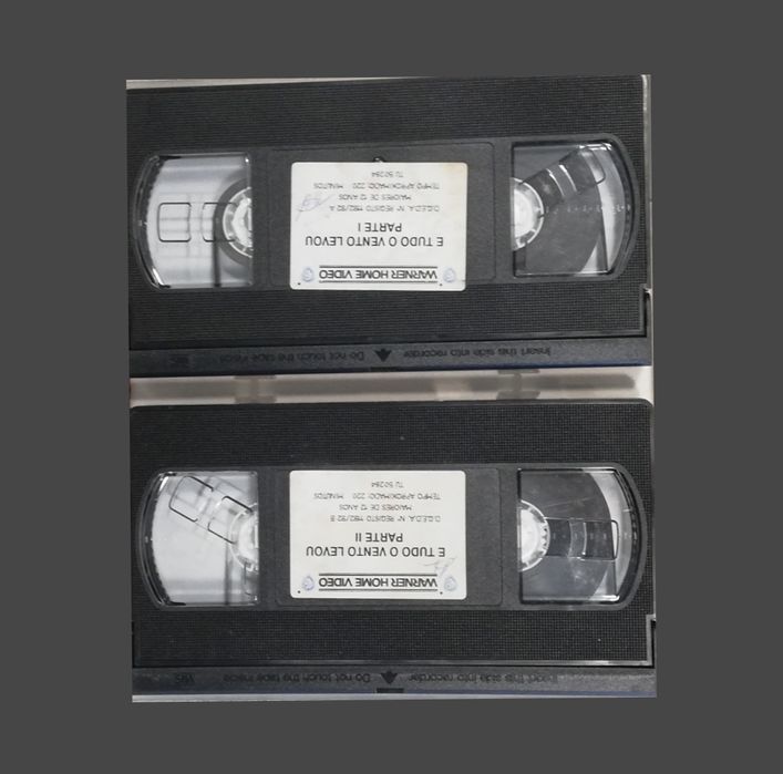 Filme "E tudo o vento levou" em formato VHS original, 2 cassetes, 1939