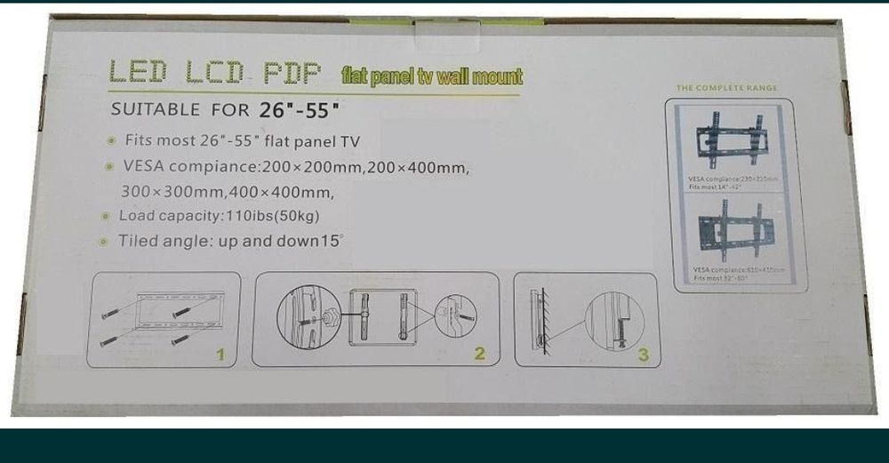 Крепление для телевизора 26"-55" настенное с наклоном кронштейн