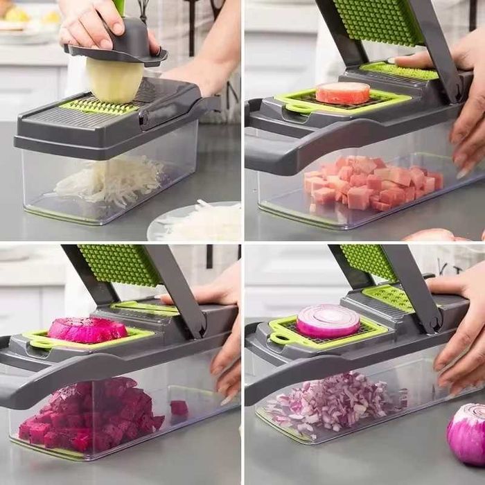 Picador multifunções descascador fatiador verduras cozinha 14 em 1 NOVO