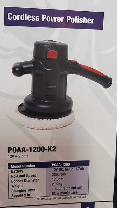 Powerhand polidora a bateria automovel carro profissional 2x 12V 1,7Ah