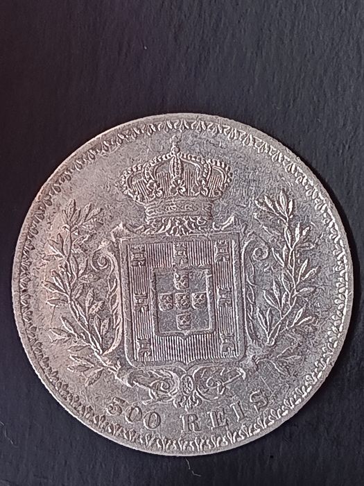 Portugal - 500 reis  1907 D. Carlos I Prata