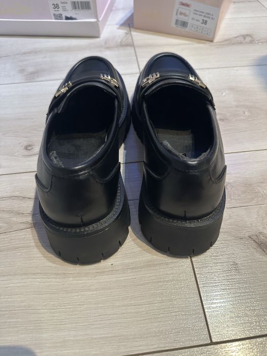 Mokasyny czarne ekoskóra rozm 38