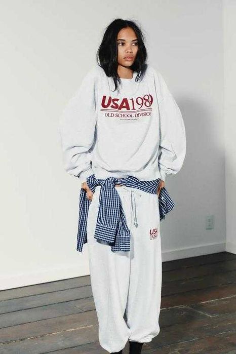 Спортивний жіночий костюм (світшот+джогери) на флісі zara