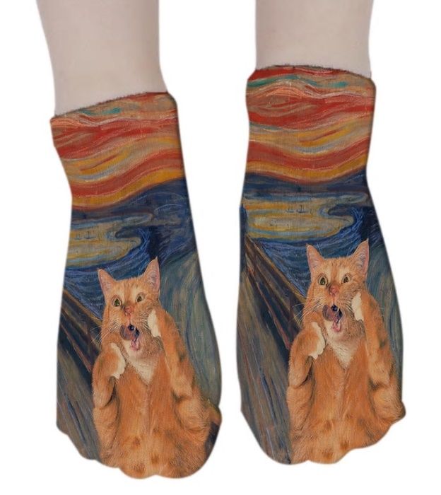 Meias de senhora padrão gato - novas - vários padrões