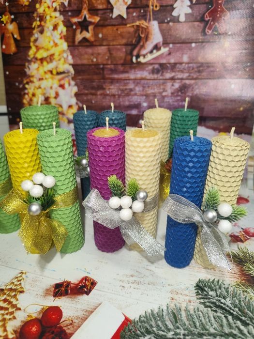 Свічки з вощини , подарунок до нового року