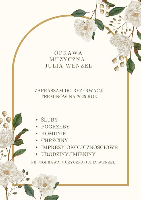 Oprawa muzyczna POGRZEBY ślub chrzciny komunia imprezy