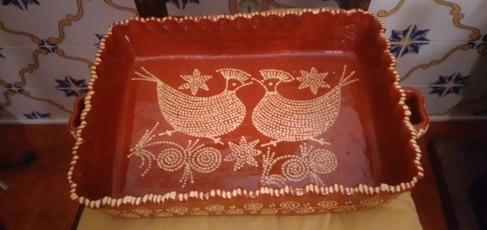 louça barro vidrado pintada