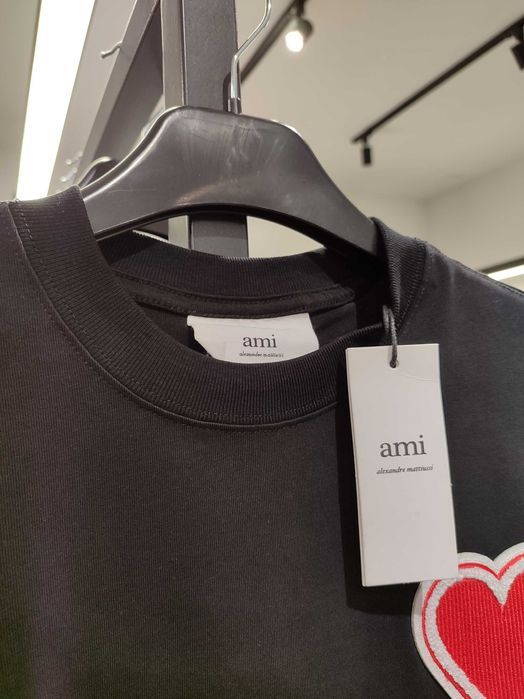 Футболка AMI Paris Exclusive Ami De Coeur T-Shirt Black Red Heart