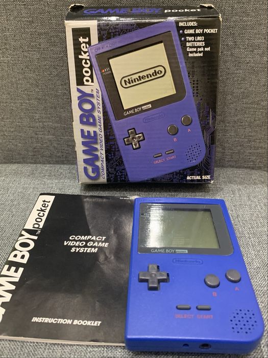 Game Boy Pocket Blue - BOX + Instrukcja | Kolekcjonerski | UNIKAT