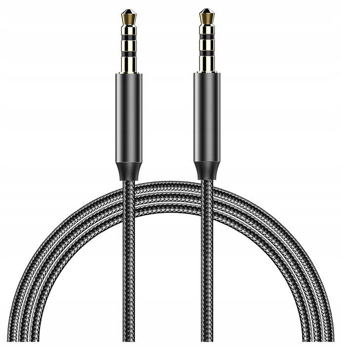 Wzmacniany Kabel Aux Audio Nylonowy Mini Jack 3,5Mm 1M Recci