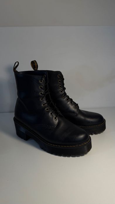 Dr. Martens Shriver HI botki na platformie, rozm. 41 czarne skórzane
