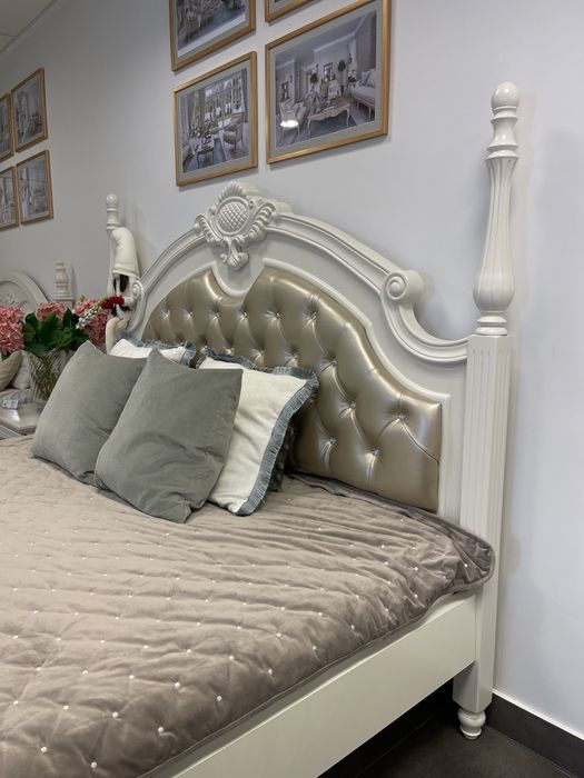 Eleganckie białe łóżko 180 x 200 cm, -40%, outlet, promocja!