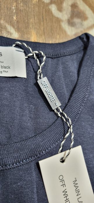 Off white damski top bluzka granatowa bawełna premium S