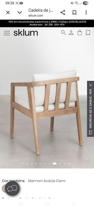 Mesa e 6 cadeiras Sklum (ainda empacotadas)