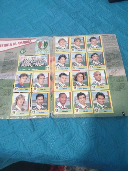 Caderneta de cromos Panini época 1995/1986