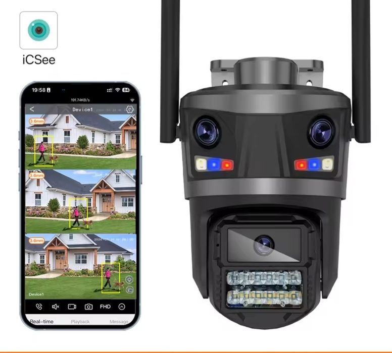 Câmera videovigilância rotativa