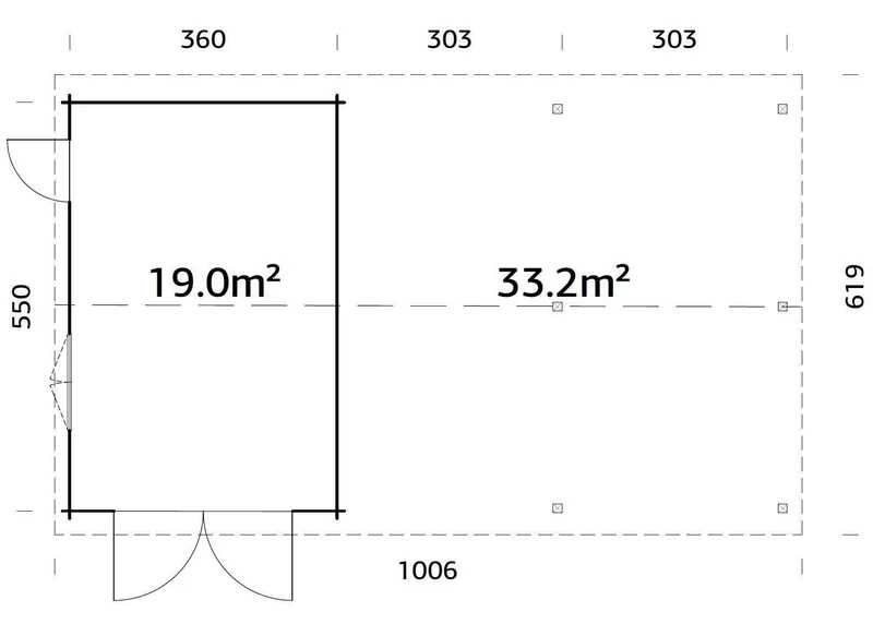 GARAŻ + 2x WIATA - 10x6 mb - 44mm - PROMOCJA -