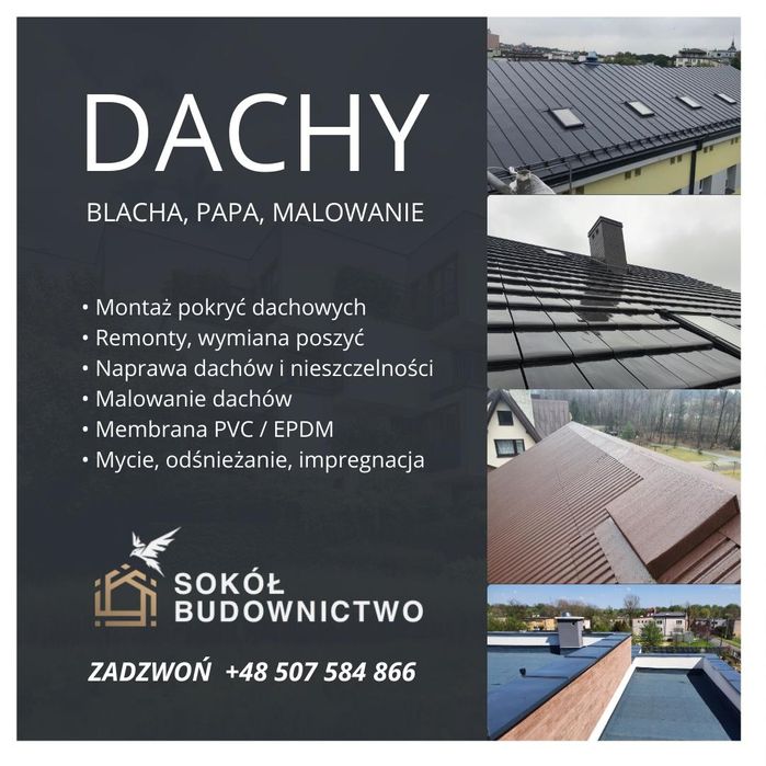 Dachy tarasy elewacje drenaże hydroizolację