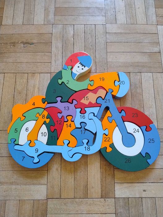 Drewniana układanka edukacyjna
