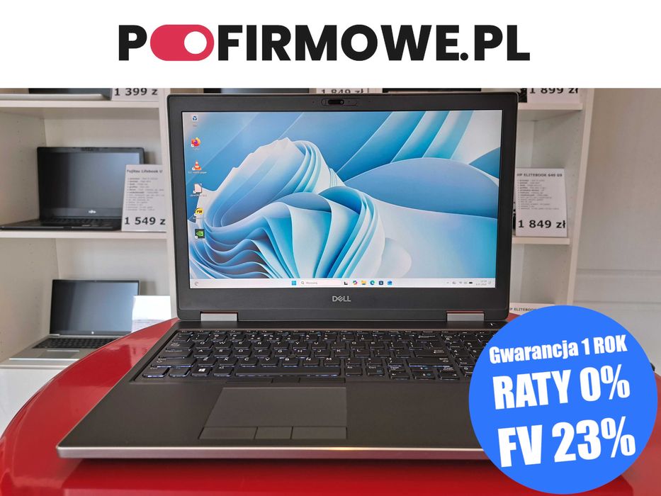 Mobilan Stacja 15" Dell Precision 7540 Intel i7-9850h 32GB 512GB RTX 6GB UHD 4K IPS Win11 Gwarancja 12mc Faktuta 23%