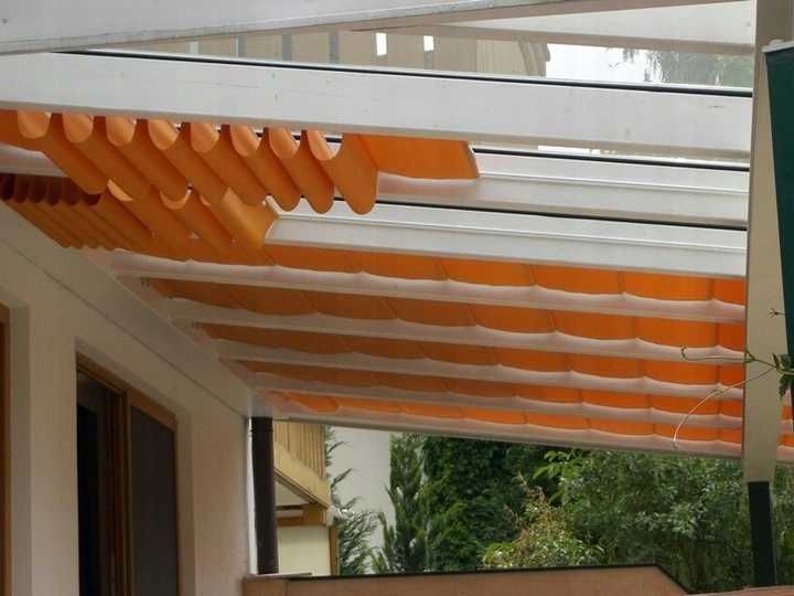 Roleta rzymska pozioma zadaszenie taras pergola na szynach