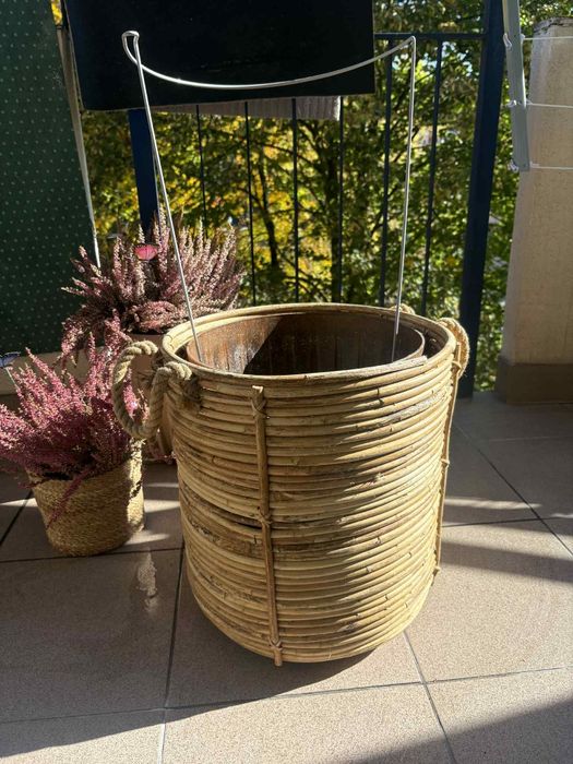 Rattanowa doniczka , ko9sz na doniczkę (opcja z  pasująca doniczka)