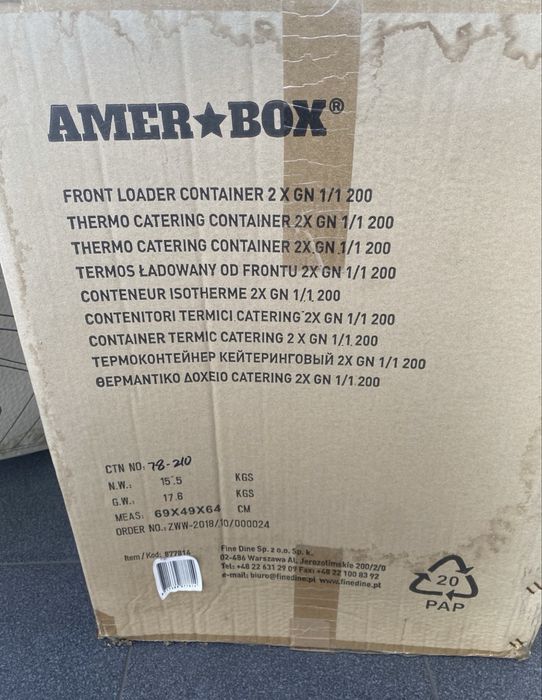 Termos cateringowy Amer Box GN 1/1 - Front Loader