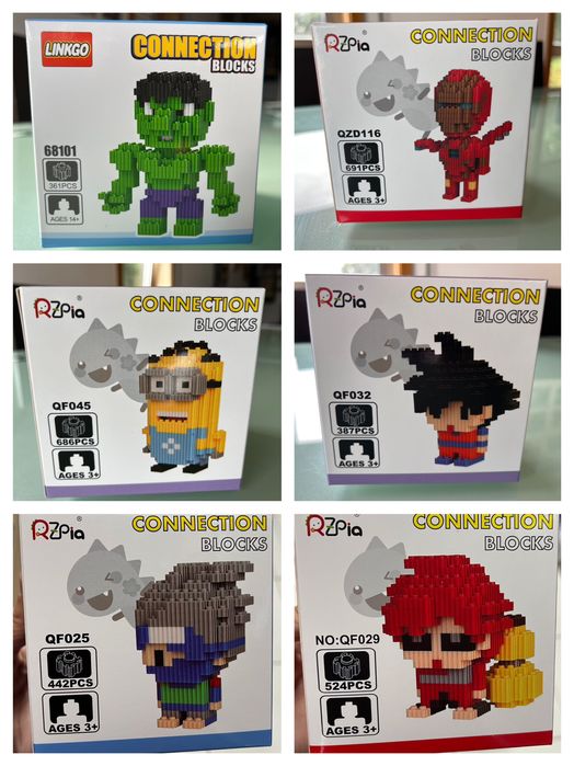 Legos Stitch Pokemon, One Piece, Marvel, Super Mario, Disney, Minions