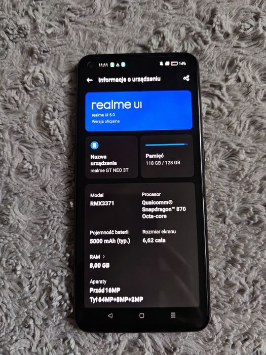 Smartfon realme GT Neo 3T 5G racing