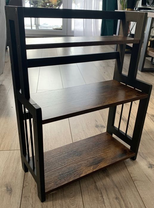 Półka na przyprawy drewniana stojąca 3-poziomowy organizer kuchenny