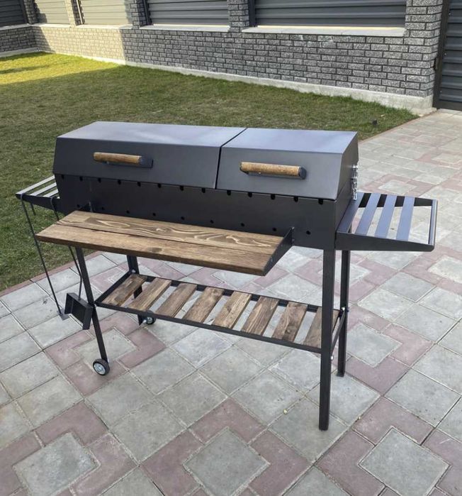 Мангал 3 в 1 метал 5 мм на колесах посилений