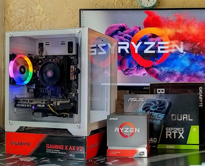 RTX3060 12gb/ Ryzen 5 5500/ 16gb DDR4 игровой компьютер АМ4