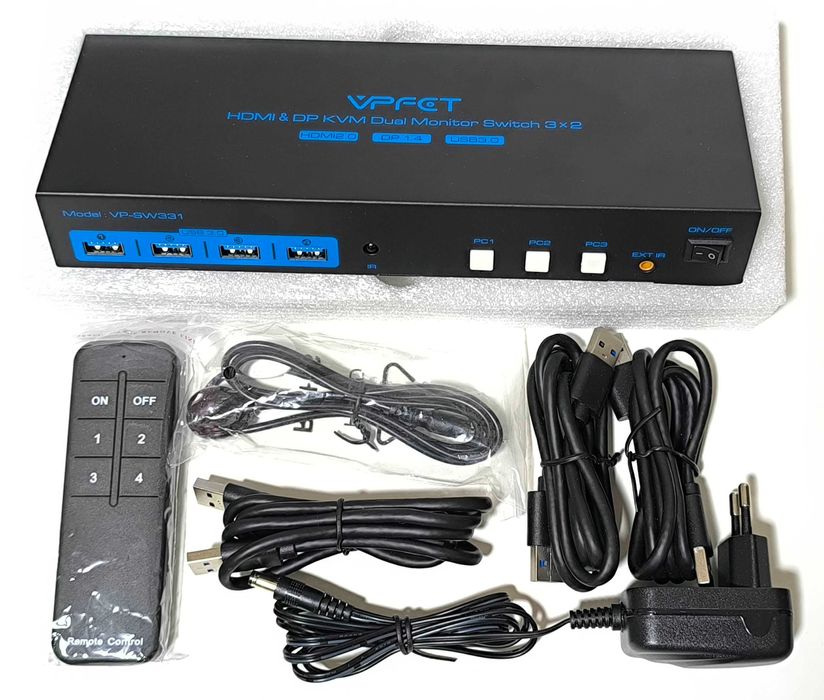 Плата перемикання KVM 2х3 3х2 PC/Mon SW232/331 8K/60Гц