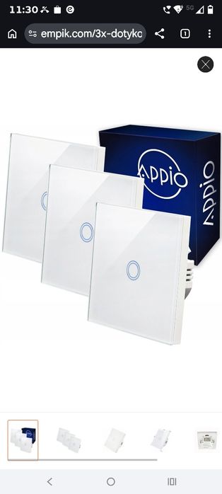 Włącznik dotykowy szklany pojedynczy 8szt