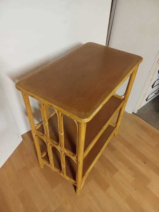 Regał rattanowy Boho półka bambusowa drewniany