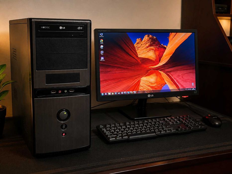 Комплект Системний блок ПК Intel Core i3 / 4 ГБ / SSD 512 ГБ + HDD 500 ГБ + Монітор 22" LG E2242C та периферійні пристрої