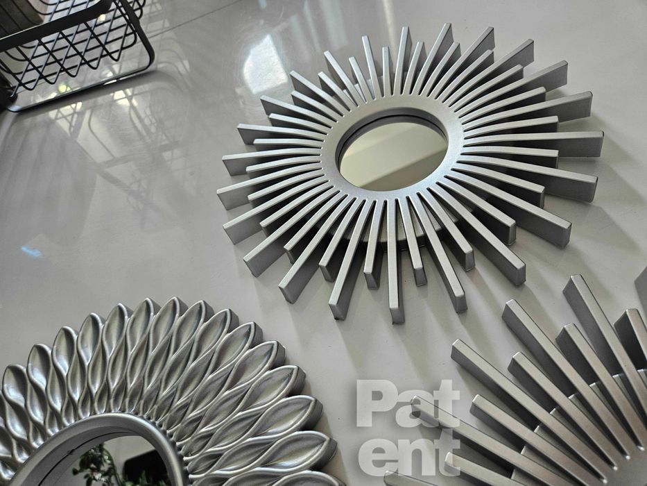 Lustra zestaw 3 luster w srebrnych ramkach do domu na ścianę dekoracja