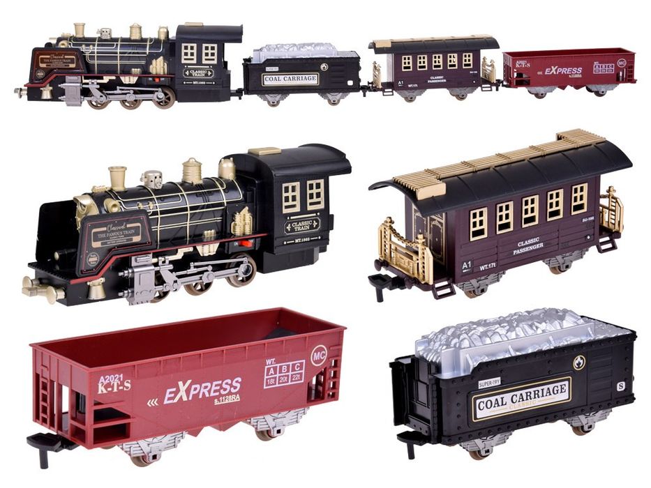 Duży Retro POCIĄG Lokomotywa Kolejka na pilota Światło Para Dźwięk