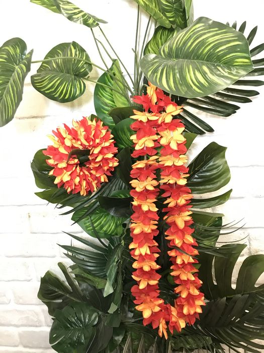 гавайская лея пышная , гавайские бусы, браслет, цветок, гавайская юбка