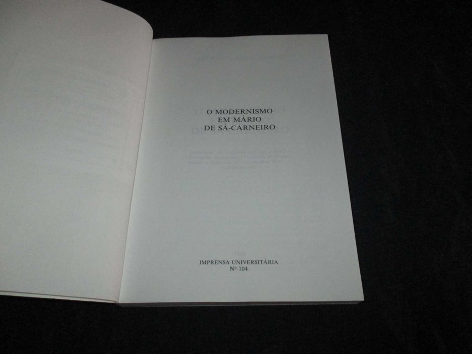 Livro O Modernismo em Mário de Sá-Carneiro Fernando Cabral Martins