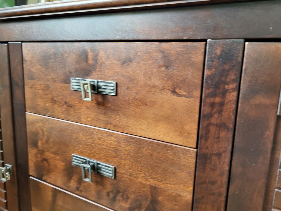 Komoda i witryna drewniana