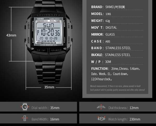 Relógio Digital Desportivo Alarme Cronómetro SKMEI