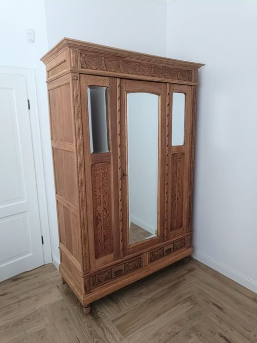 Stara dębowa szafa antyk lite drewno