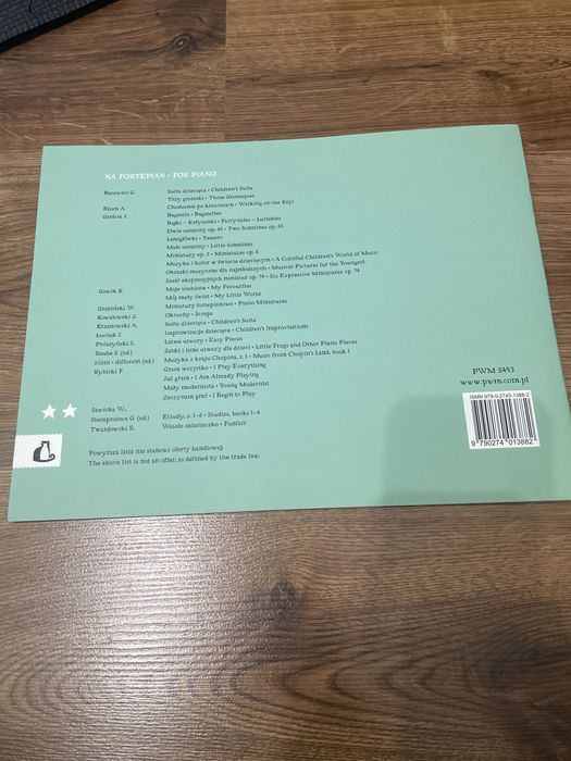 Książka z nutami słodki kramik